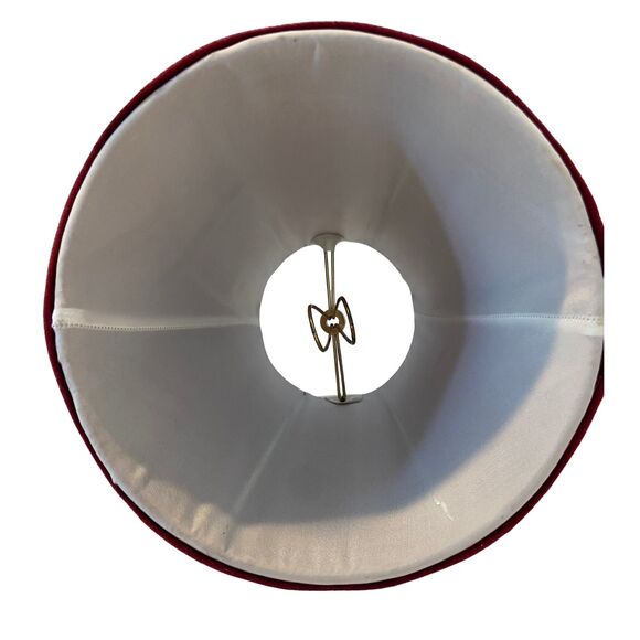 VTG Porcelain Figurine Table Lamp w/ Velvet Shade Brass Pole Marble Base 17.5” - Picture 11 of 11